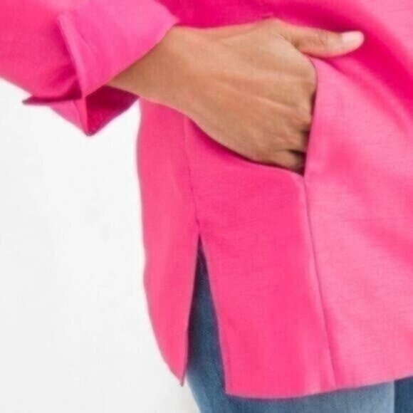 NWOT Chico's Shantung Jacket - Amparo Blue - Picture 3 of 6